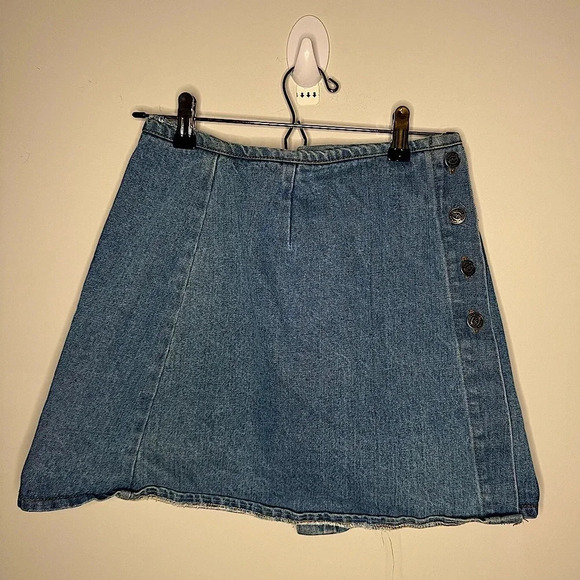 VINTAGE CROSS OVER JEAN SKIRT - Picture 1 of 9